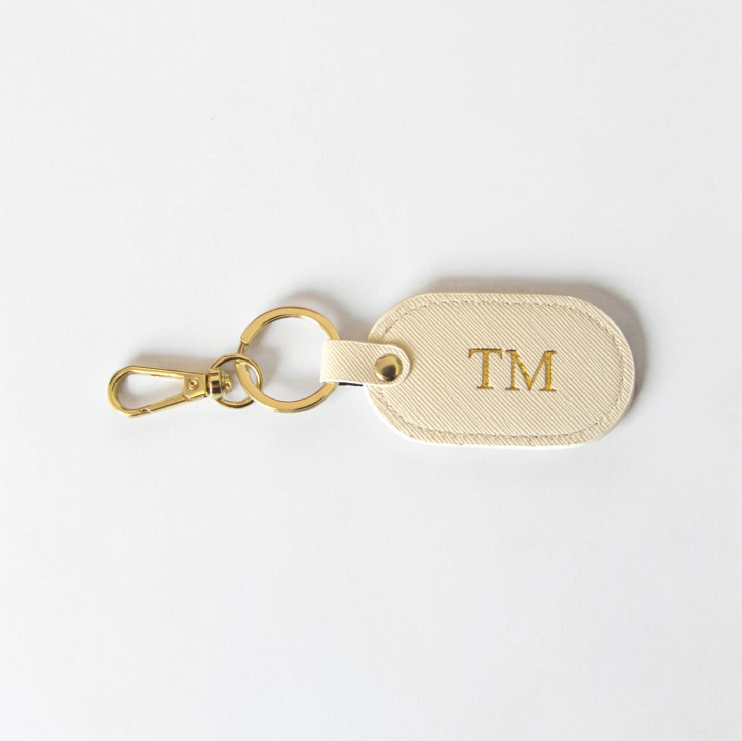 PERSONALISED IVORY LEATHER WALLET AND KEYRING BUNDLE