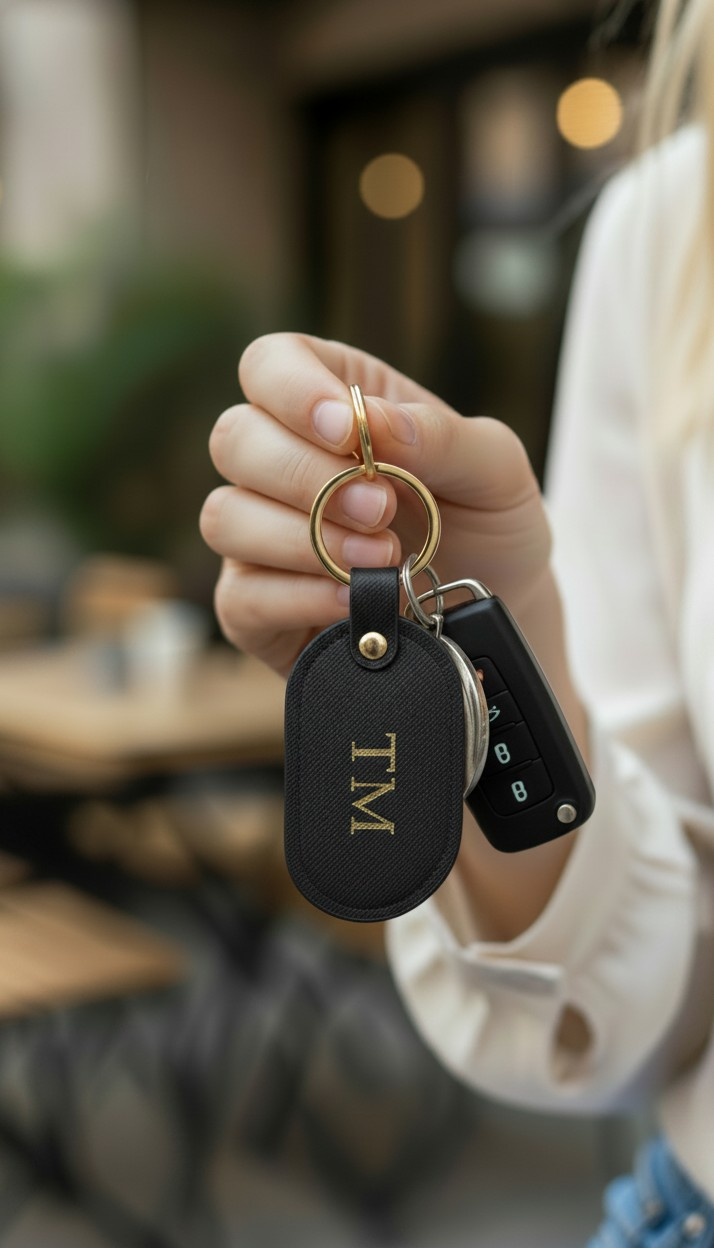 PERSONALISED BLACK LEATHER WALLET AND KEYRING BUNDLE
