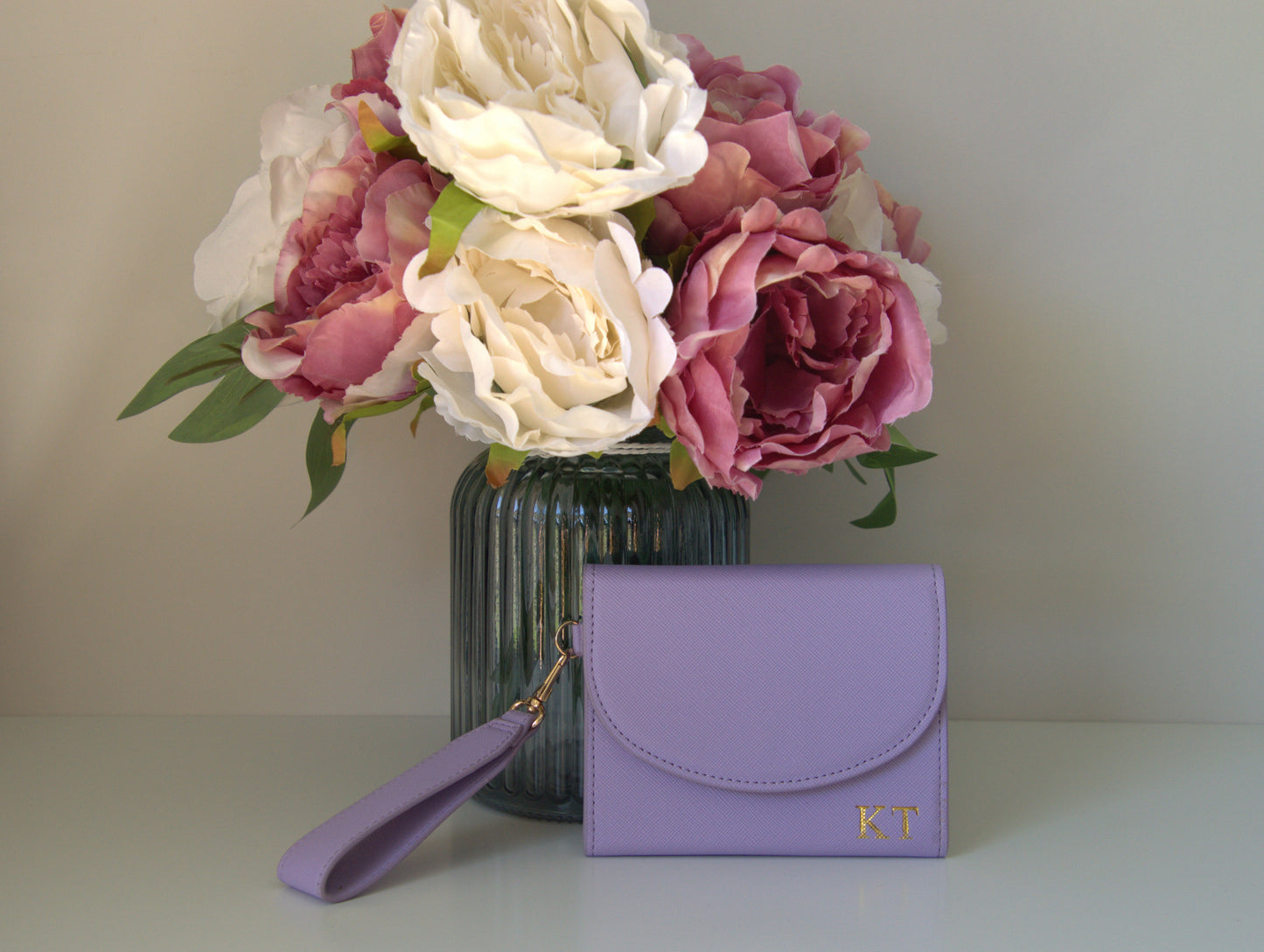 PERSONALISED LILAC LEATHER WALLET