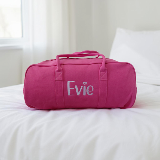 PERSONALISED RASBERRY PINK OVERNIGHT BAG