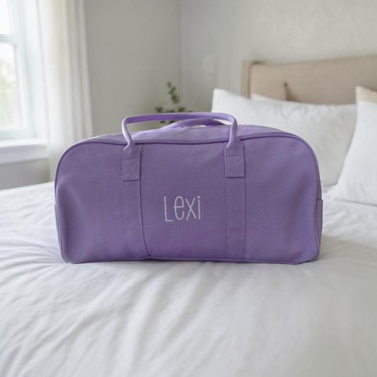 PERSONALISED LILAC OVERNIGHT BAG