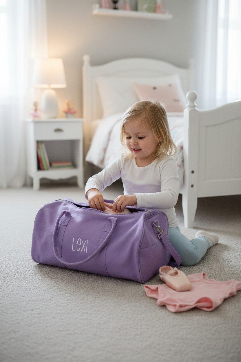 PERSONALISED LILAC OVERNIGHT BAG