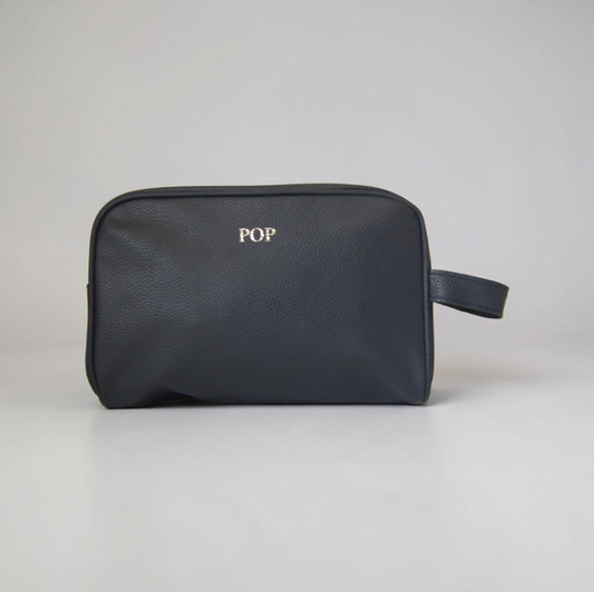 MENS NAVY PERSONAILISED TOILETRY TRAVEL BAG