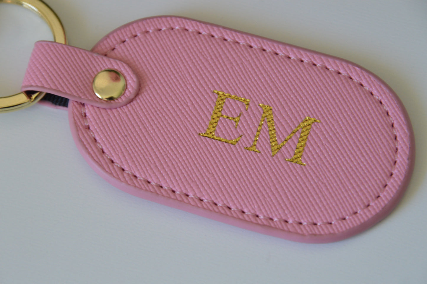 PERSONALISED BABY PINK LEATHER WALLET AND KEYRING BUNDLE